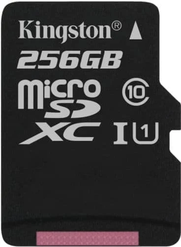Карта памяти MicroSD 256Gb Kingston Class 10 Canvas Select UHS-I U1